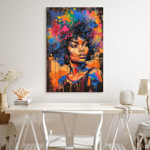 A woman with colorful hair A woman with colorful hair