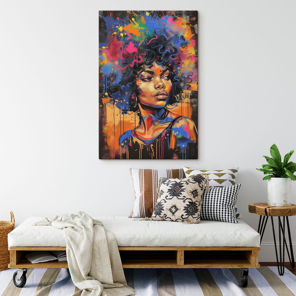 A woman with colorful hair A woman with colorful hair