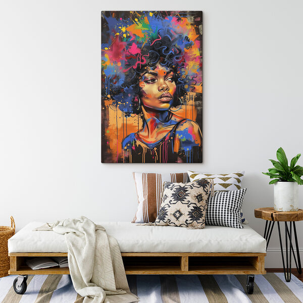 A woman with colorful hair A woman with colorful hair