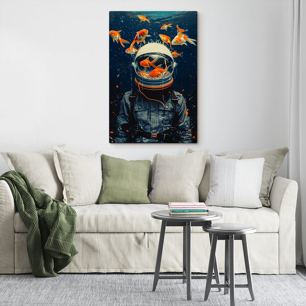 Cuadros Casco espacial lleno de peces nadando