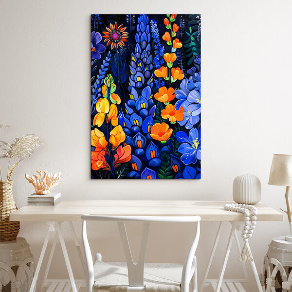 A colorful flowers on a black background