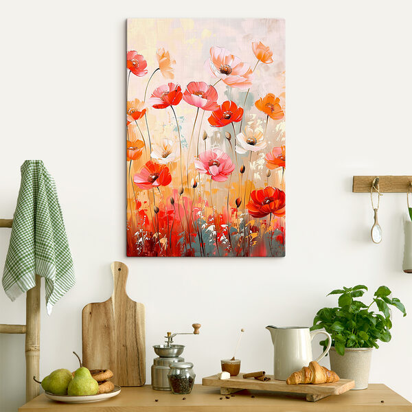Cuadros Un cuadro de flores en una pared