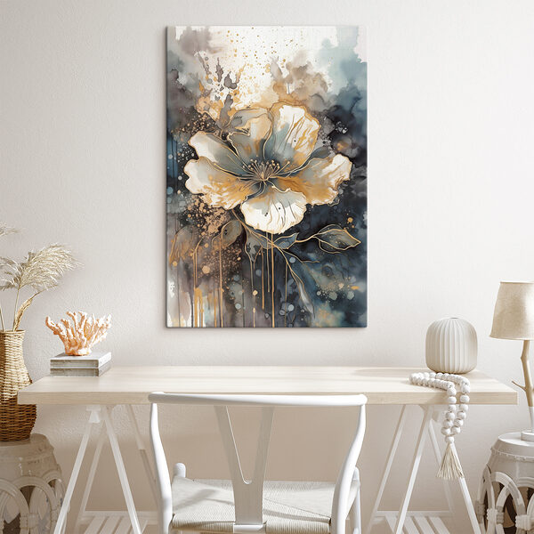 A painting of a flower