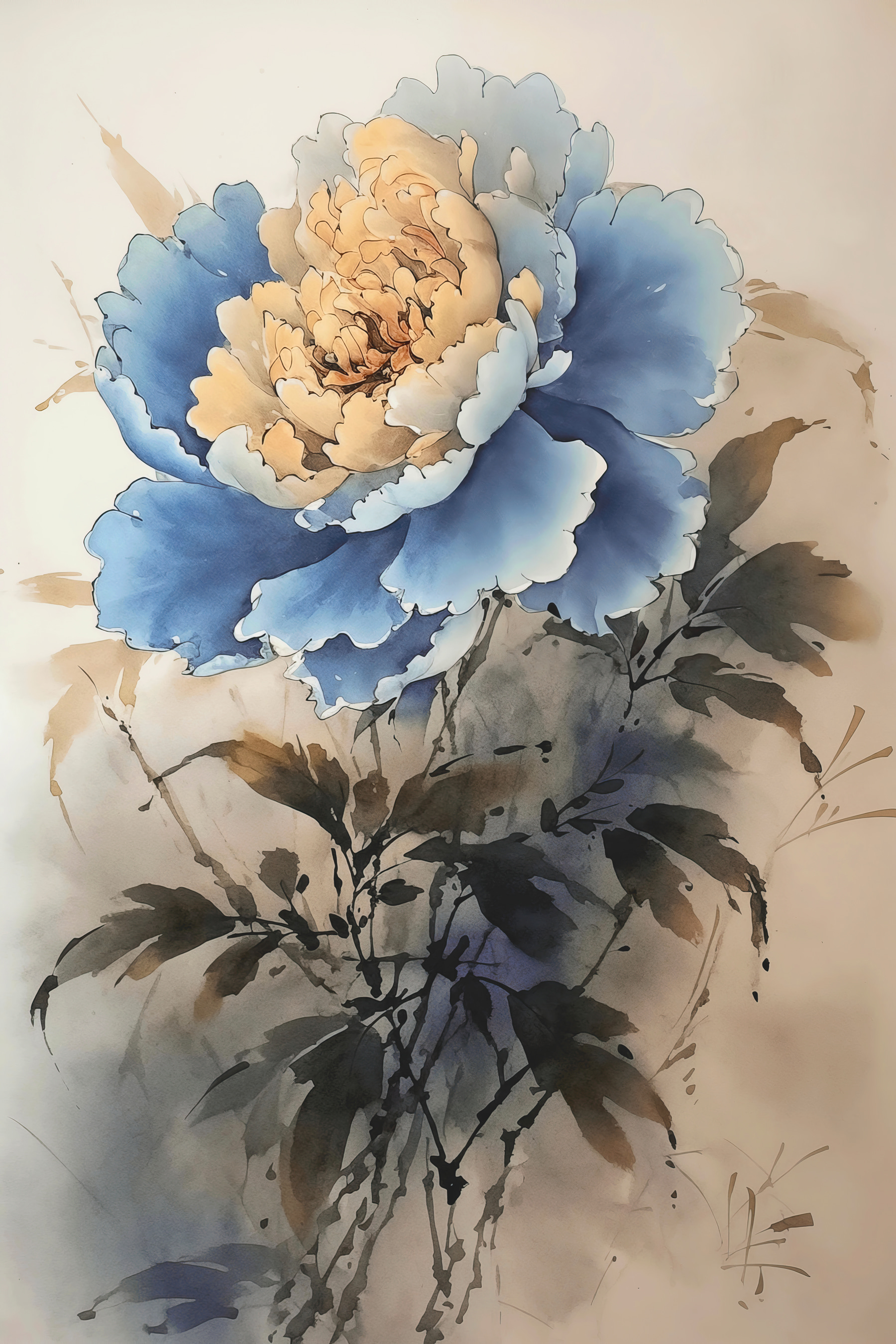 A painting of a flower