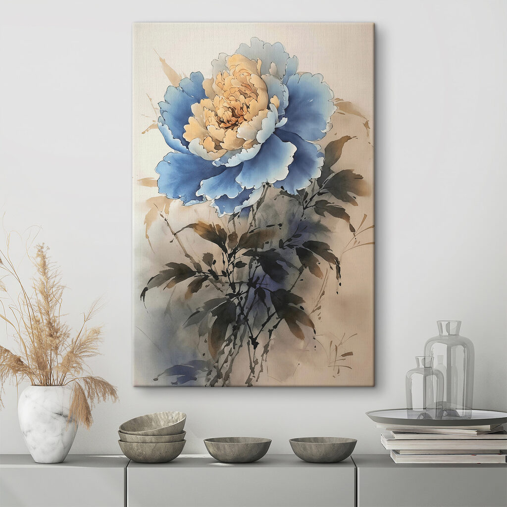 A painting of a flower