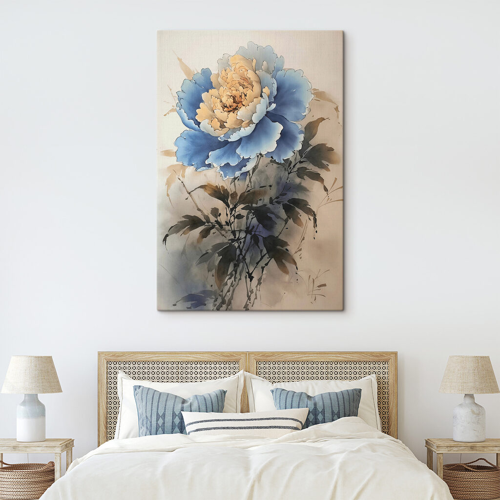 A painting of a flower