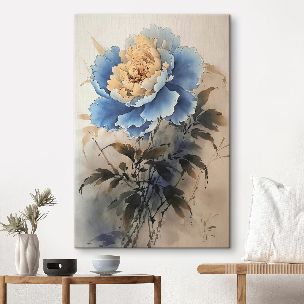 A painting of a flower