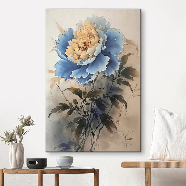 A painting of a flower
