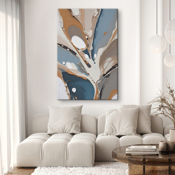 A close up of a painting