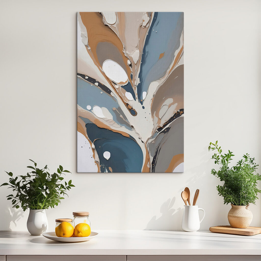 A close up of a painting