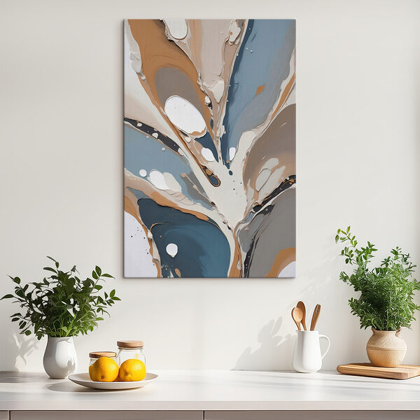 A close up of a painting