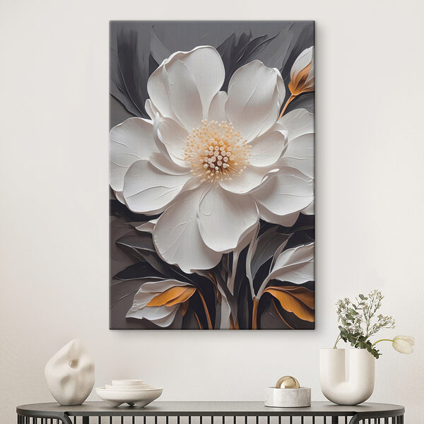Cuadros Una flor blanca con el centro amarillo