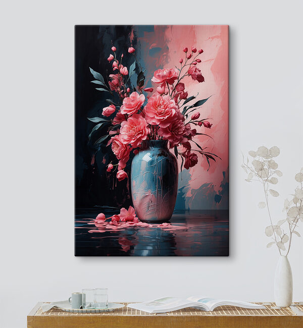 Cuadros Cuadros Un jarrón con flores rosas (SKU: s38996)