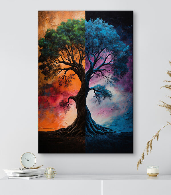 A tree with a colorful background A tree with a colorful background