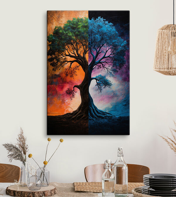 A tree with a colorful background A tree with a colorful background