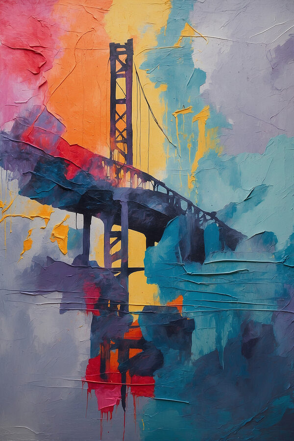 A painting of a bridge