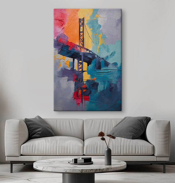 A painting of a bridge