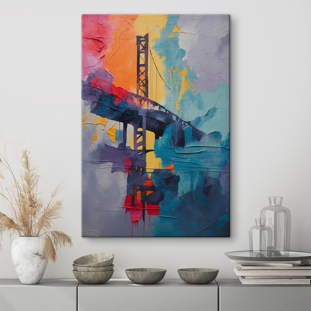 A painting of a bridge