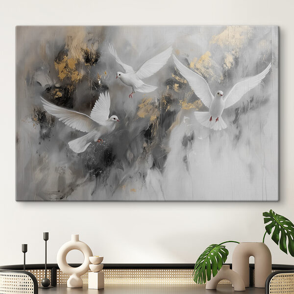 Cuadros Un grupo de pájaros blancos volando (SKU: s39101) Cuadros Cuadros Un grupo de pájaros blancos volando (SKU: s39101)