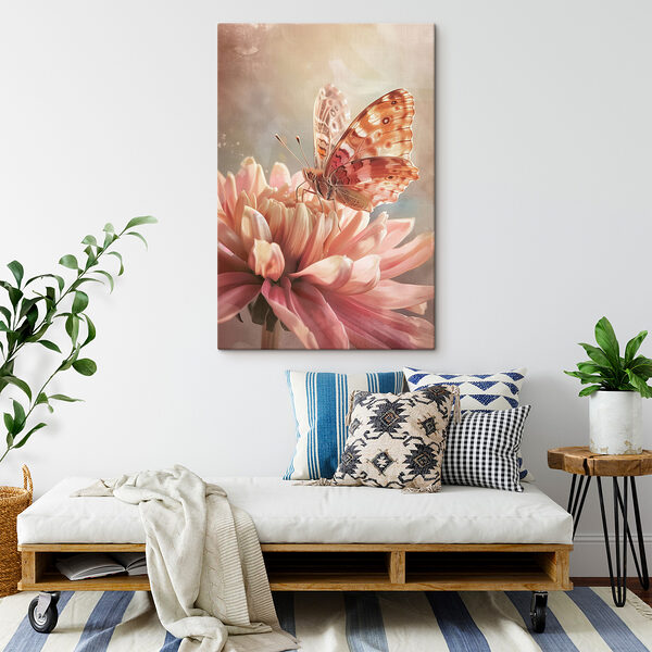 Cuadros Una mariposa sobre una flor (SKU: s39067) Cuadros Cuadros Una mariposa sobre una flor (SKU: s39067)
