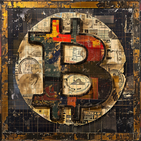 A sign with a bitcoin symbol