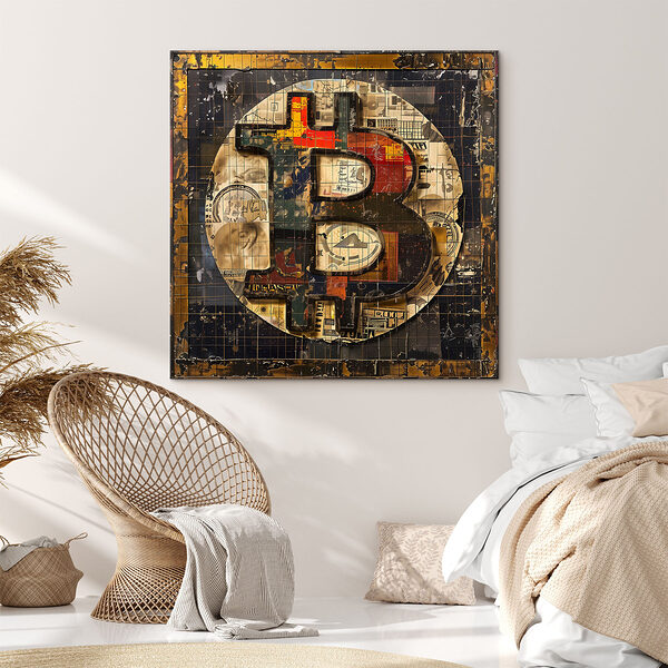 Cuadros Cuadros Un cartel con el símbolo de Bitcoin (SKU: s39077)
