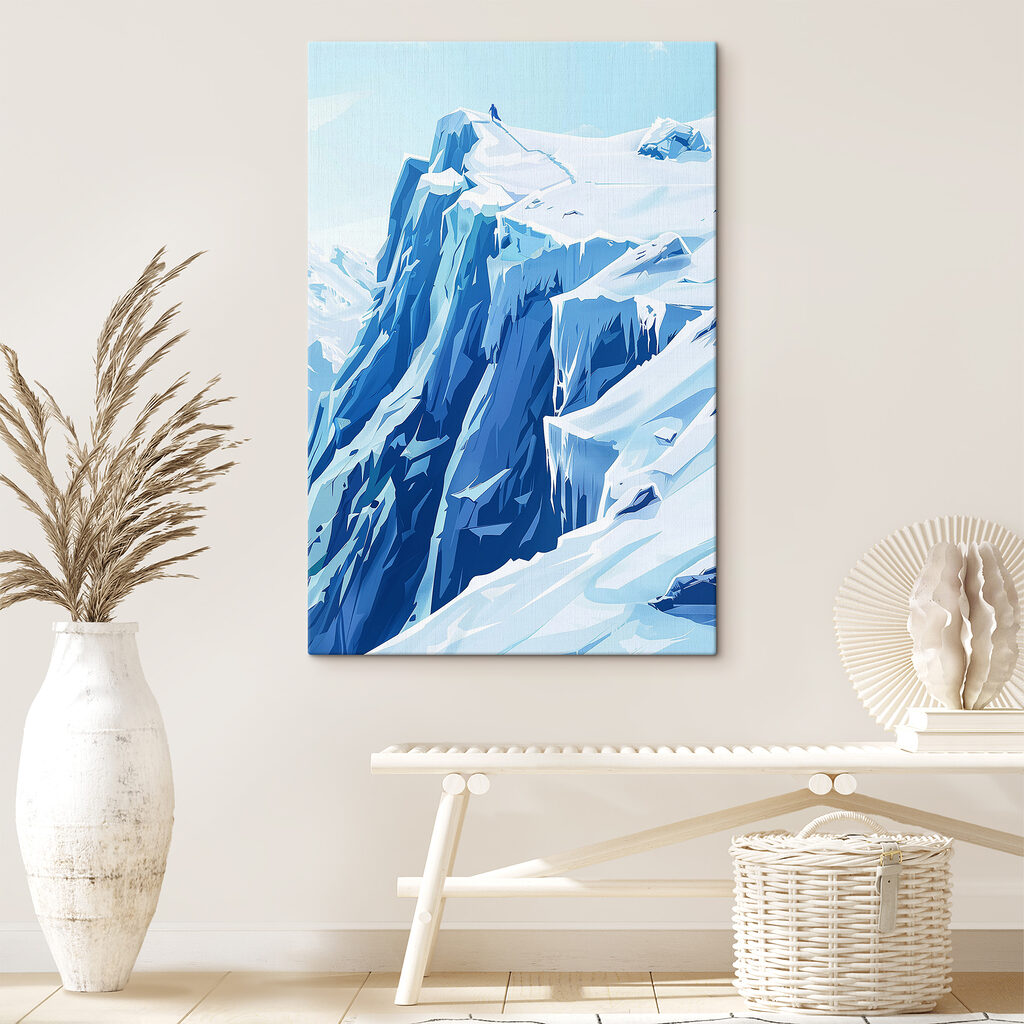 A snow covered mountain with icicles