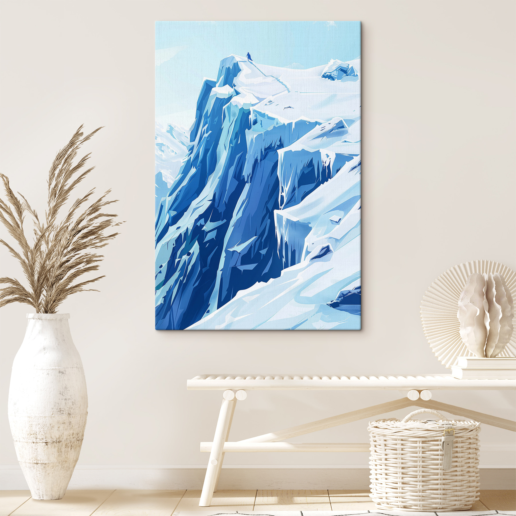 A snow covered mountain with icicles