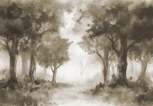 Un grupo de árboles en un bosque Un grupo de árboles en un bosque