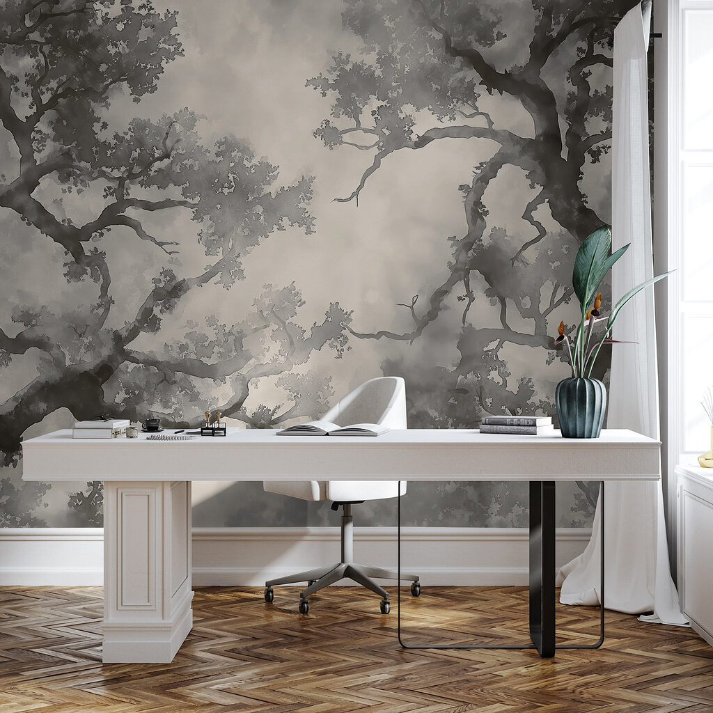 A group of trees with branches