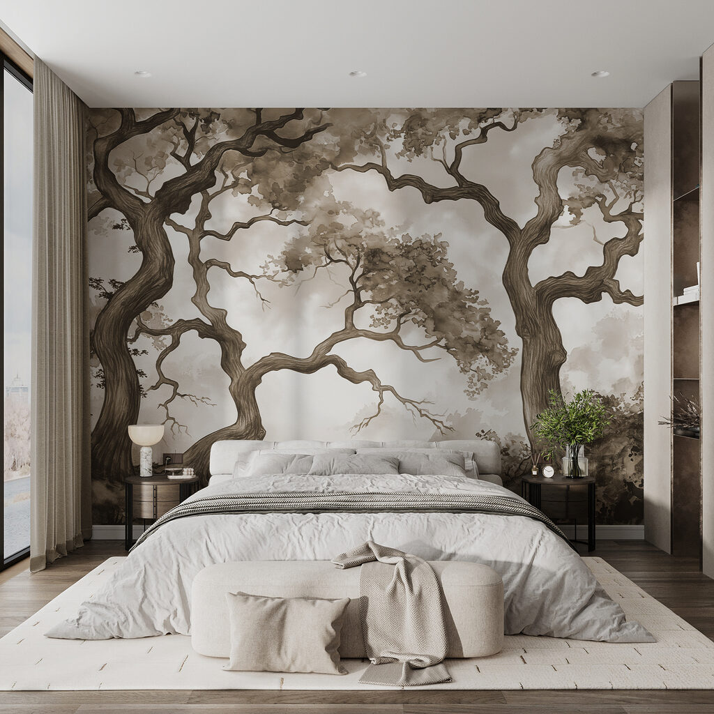 A group of trees with branches