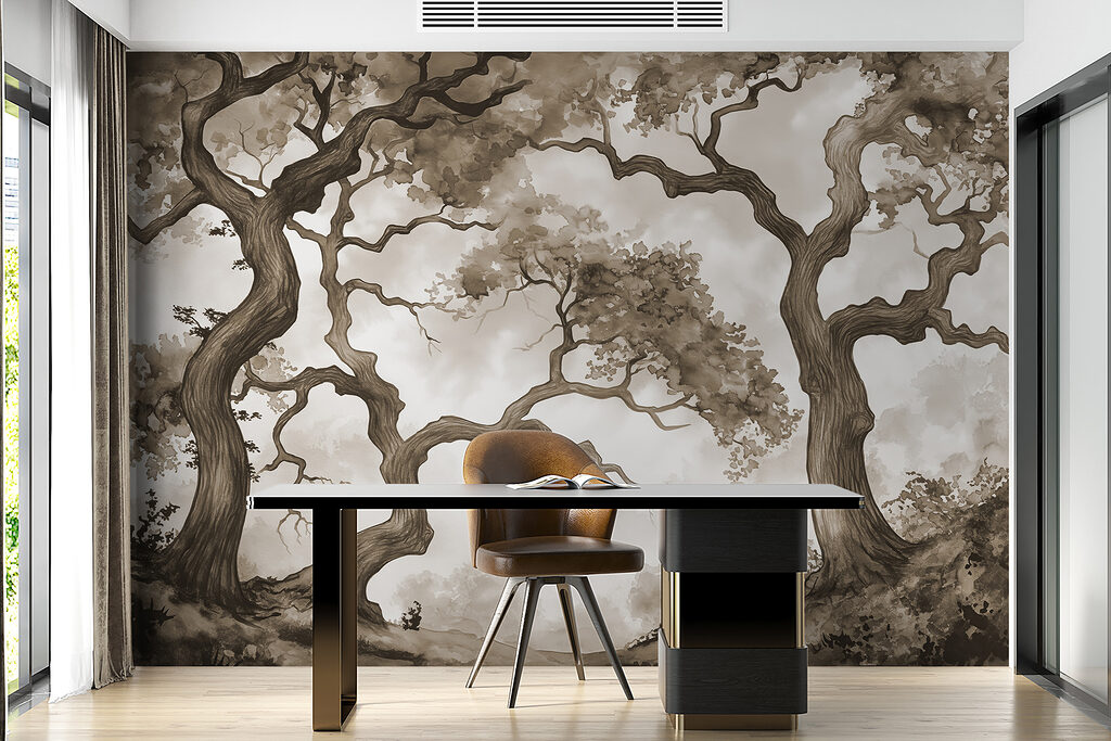 A group of trees with branches