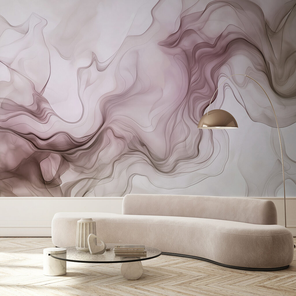 A close up of a pink and white smoke
