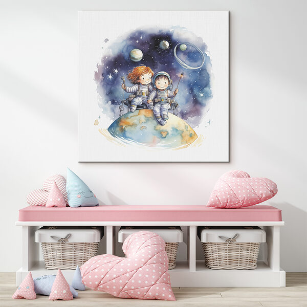 Cuadros Un par de niños en el espacio (SKU: s39117) Cuadros Cuadros Un par de niños en el espacio (SKU: s39117)