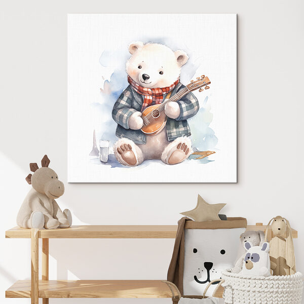 Cuadros Una acuarela de un osito de peluche tocando la guitarra (SKU: s39120) Cuadros Cuadros Una acuarela de un osito de peluche tocando la guitarra (SKU: s39120)