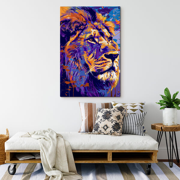 Cuadros Un león con manchas de colores (SKU: s39134) Cuadros Cuadros Un león con manchas de colores (SKU: s39134)