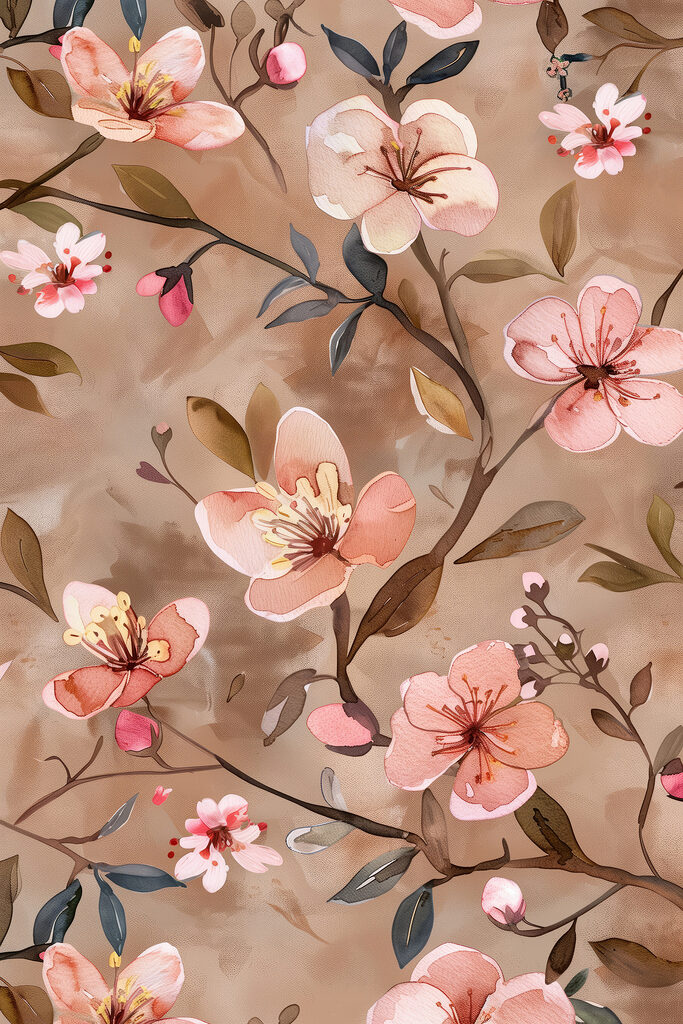 A floral pattern on a fabric