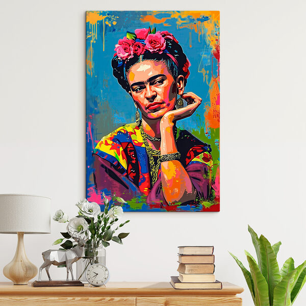 Cuadros Un cuadro de una mujer con flores en el pelo