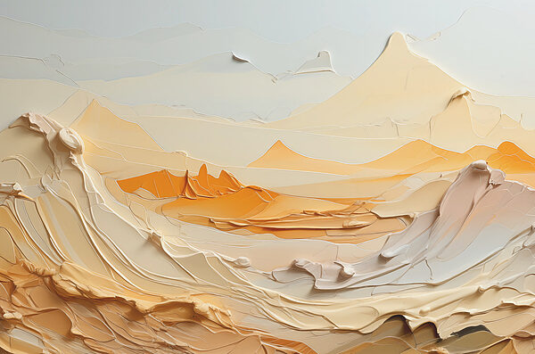 A paper cut out of a desert