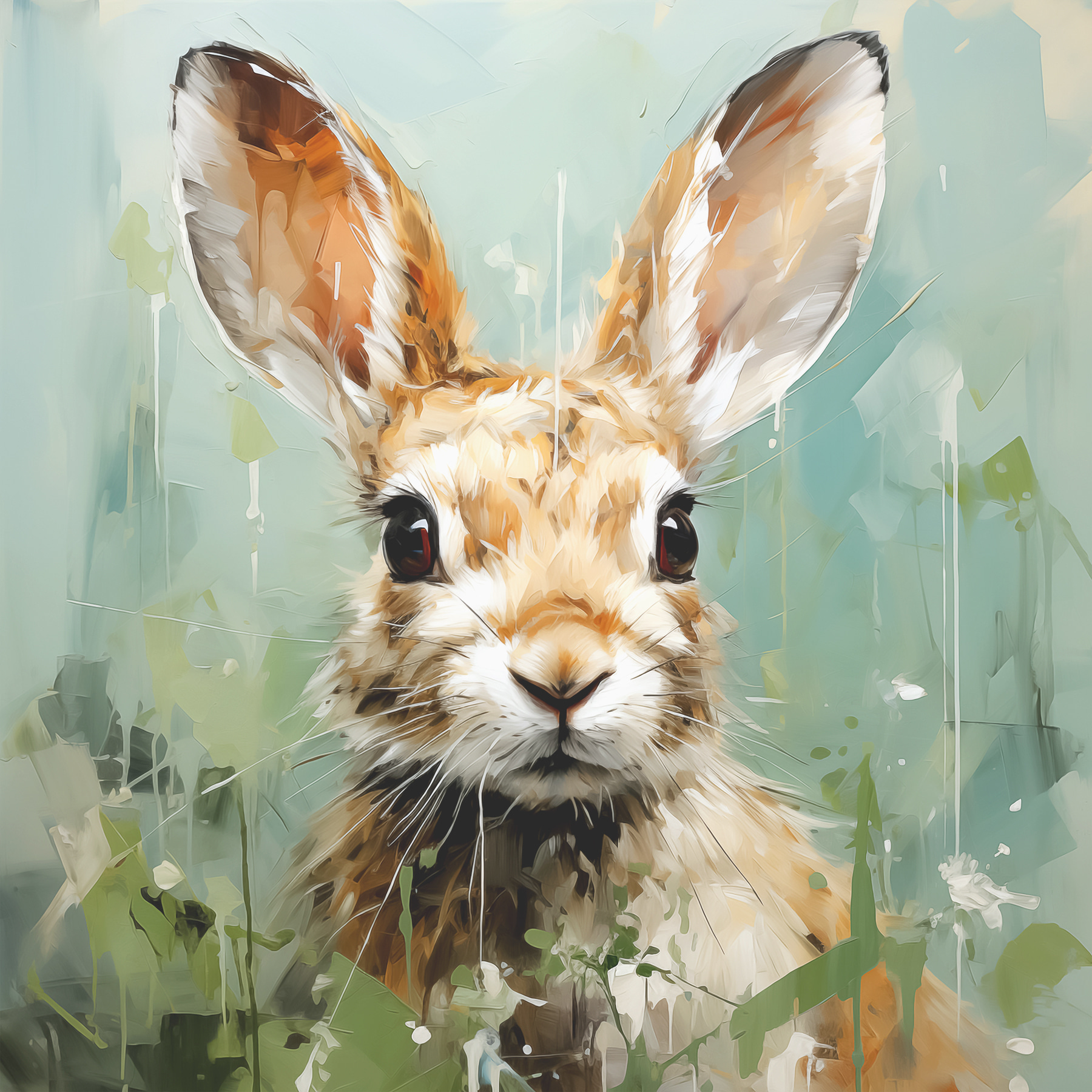 A painting of a rabbit
