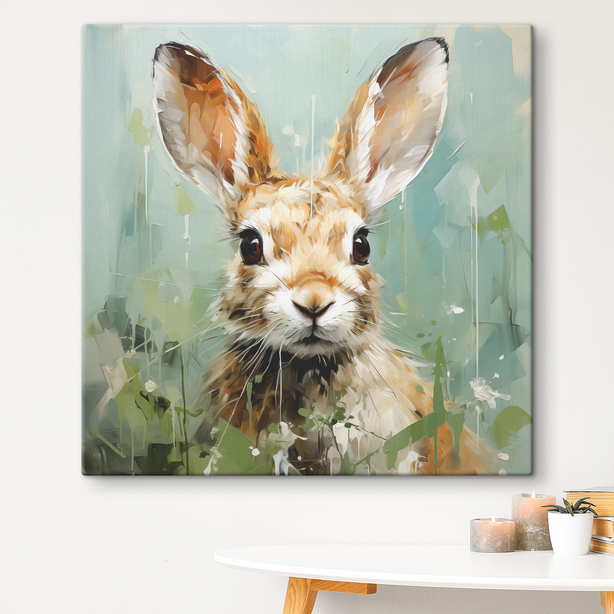 A painting of a rabbit