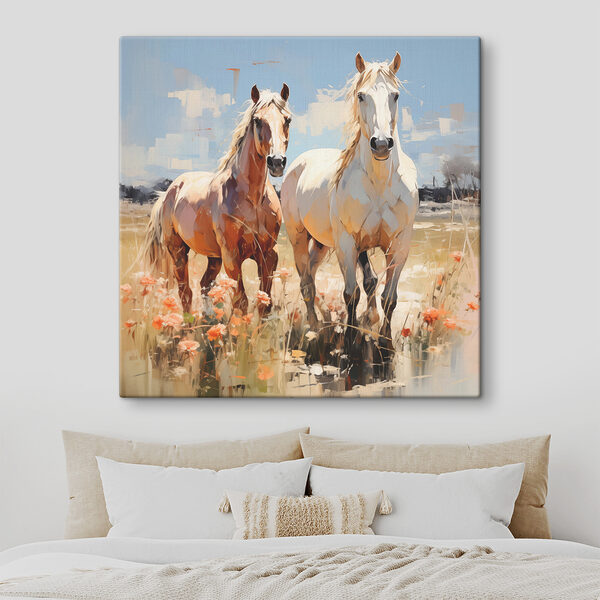 Cuadros Dos caballos en un prado
