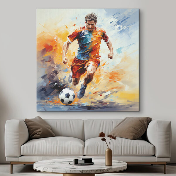 A man running with a football ball