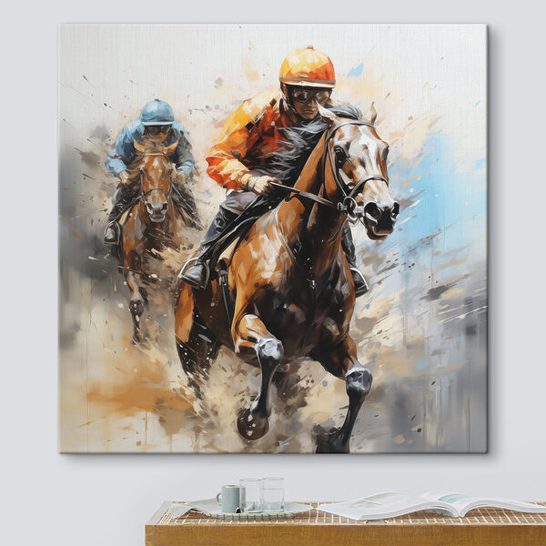 Cuadros Un cuadro en el que aparecen dos personas montando a caballo