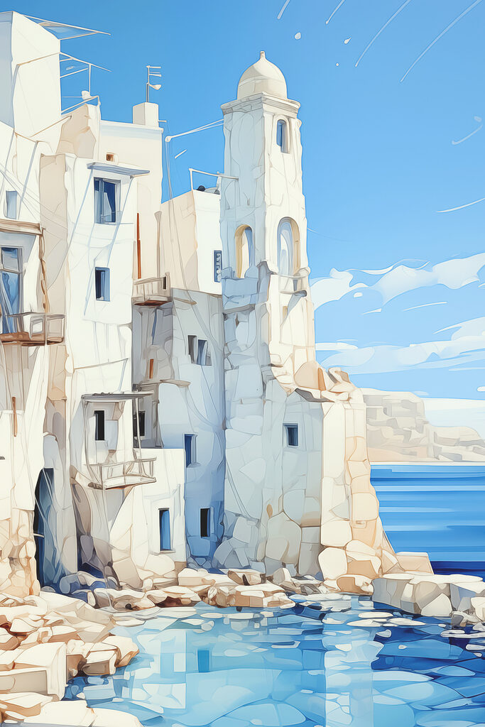 A building next to the water