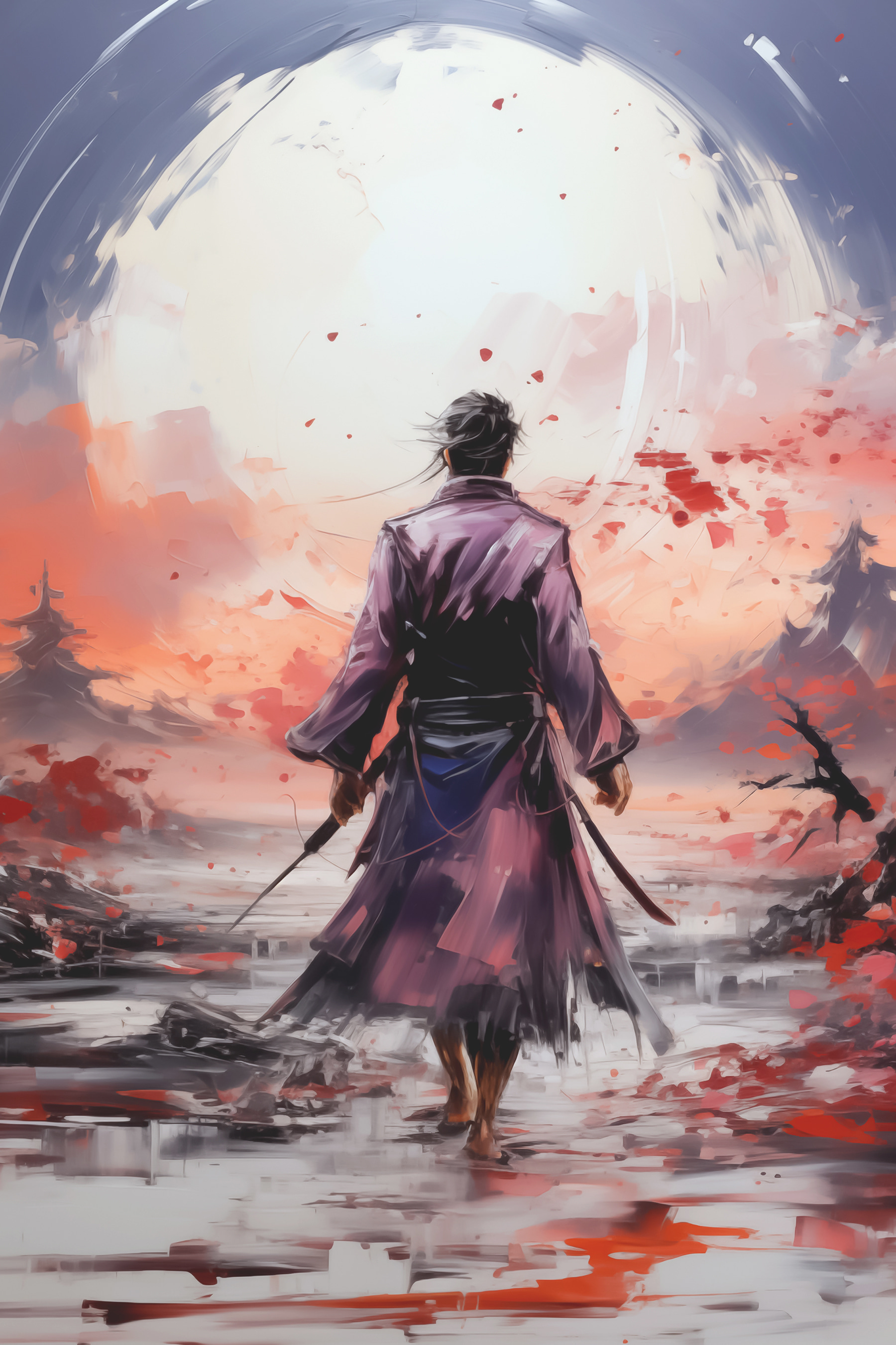 A man in a robe walking in a desert