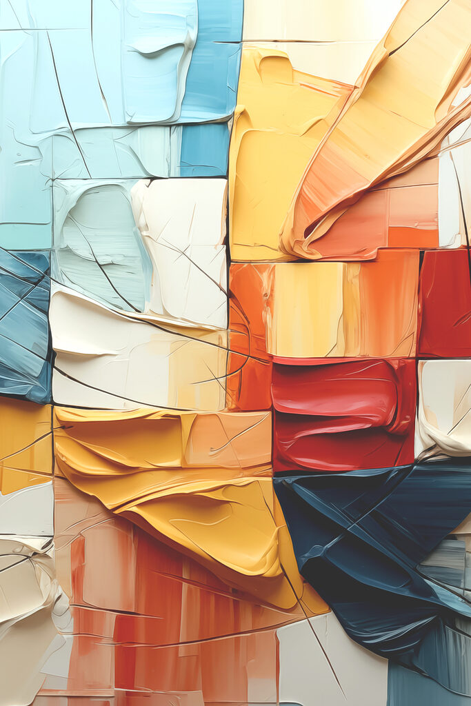 A colorful wall with many different colors