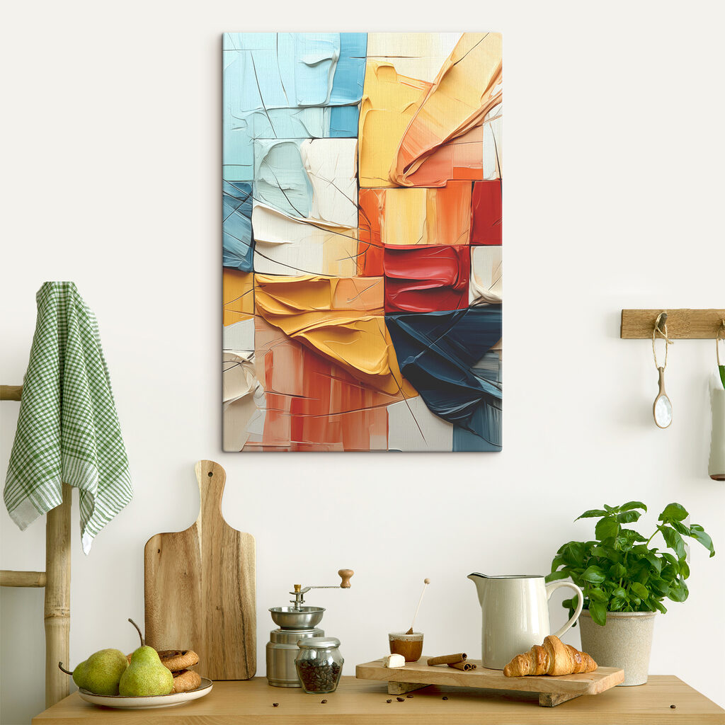 A colorful wall with many different colors