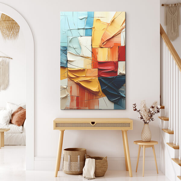 A colorful wall with many different colors