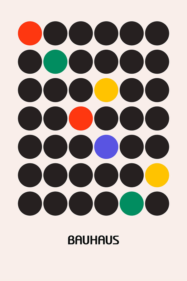 A group of black circles with different colored dots A group of black circles with different colored dots